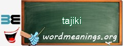 WordMeaning blackboard for tajiki